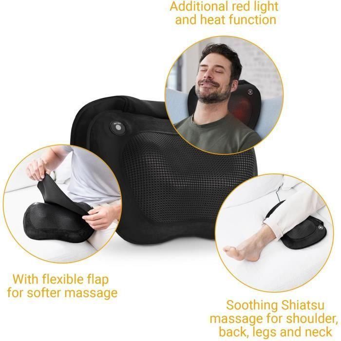 MEDISANA MC 850 - Cojín de masaje Shiatsu para hombros, espalda, piernas y cuello - 2 velocidades - Función calor - Acolchado flexible 4 MEDISANA MC 850 - Cojín de masaje Shiatsu para hombros, espalda, piernas y cuello - 2 velocidades - Función calor - Acolchado flexible 4