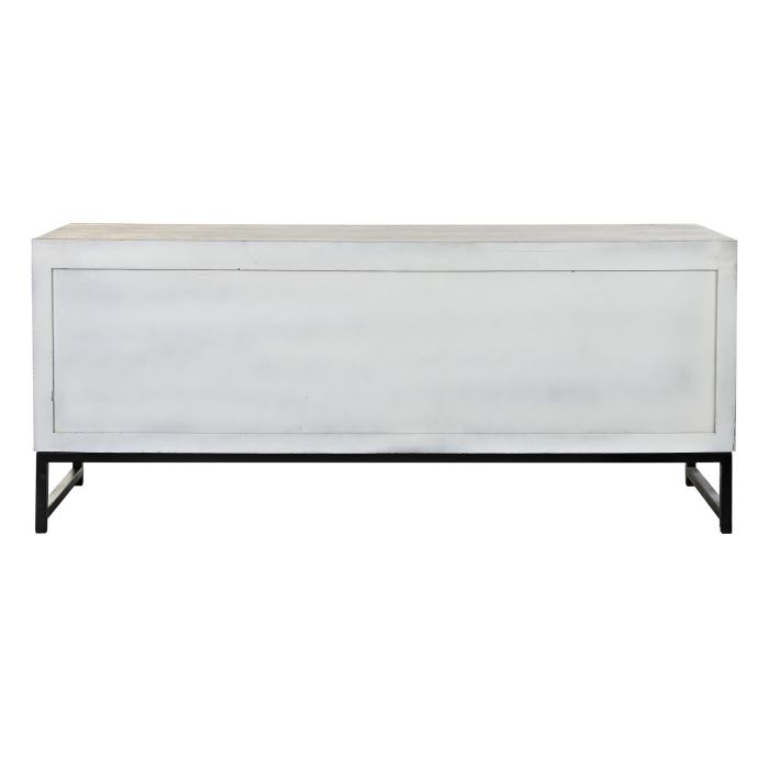 Mueble Tv Indio DKD Home Decor Blanco 40 x 55 x 130 cm 4