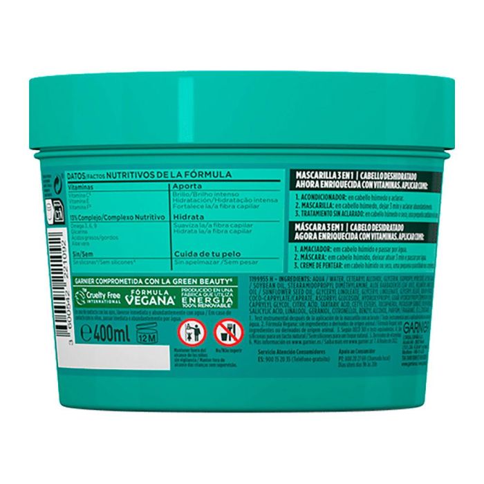 Garnier Fructis Hair Food Aloe Vera Mascarilla Hidratante 390 ml
