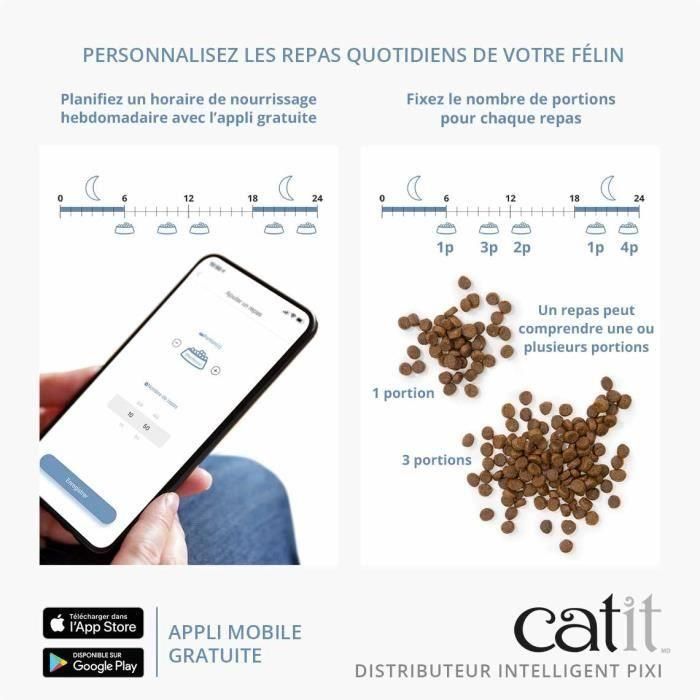 CATIT - PIXI Dispensador de croquetas para gatos conectado - 1,2 kg (controlado por una aplicación) 2 CATIT - PIXI Dispensador de croquetas para gatos conectado - 1,2 kg (controlado por una aplicación) 2