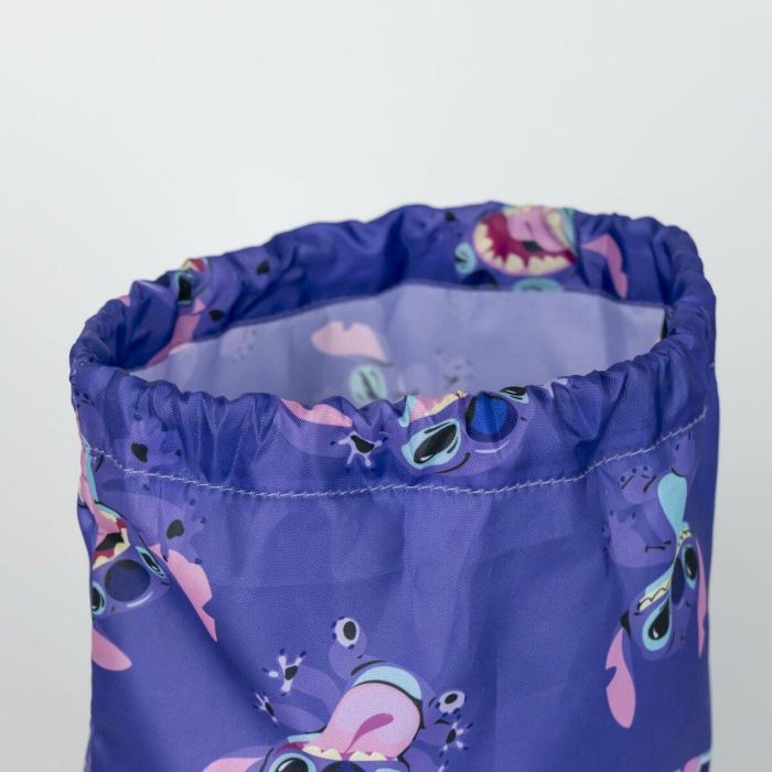 Cerdá Saquito Escolar Stitch Púrpura 30x39 cm - Bolsa Multiusos para Niños (8-14 años) - Ideal Zapatillas/Material Escolar 1