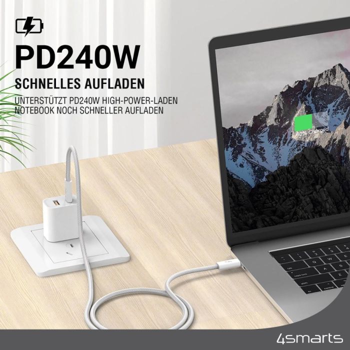 4smarts USB-C Kabel PremiumCord 240W 1.5m. wei 3 4smarts USB-C Kabel PremiumCord 240W 1.5m. wei 3