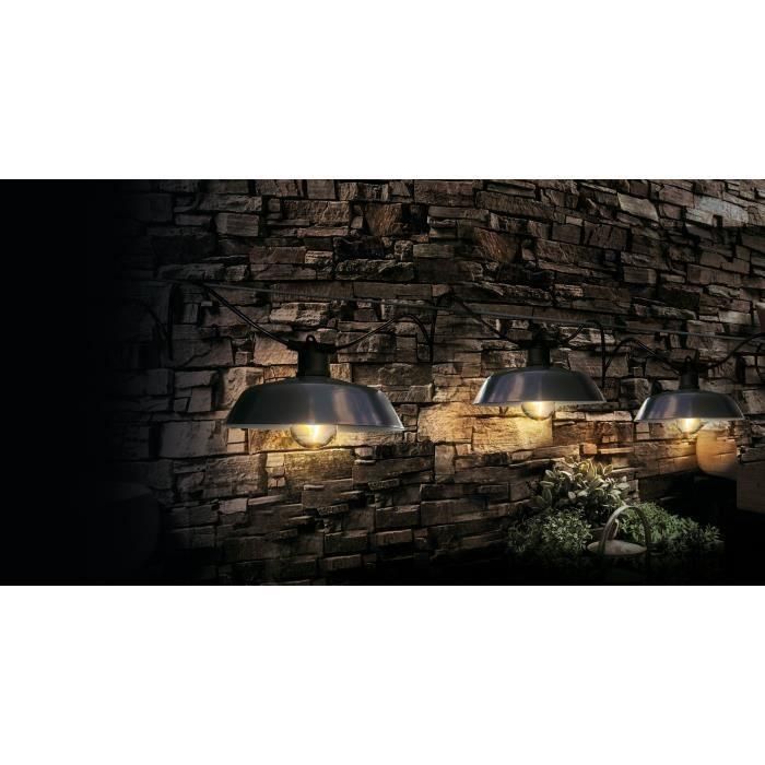 Rio AUC3760194394466 Guirnalda solar Vintage 7,50 m Gris 1