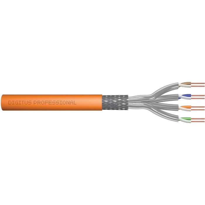 Digitus CAT.7 S/FTP Cable Instalación 1000m Naranja S/FTP (S-STP) LSZH Cobre AWG 23/1