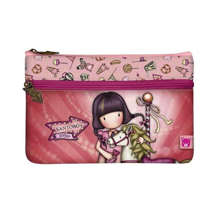 Estuche Escolar Gorjuss Carousel Salmón (23.4 x 15.5 x 1.5 cm)