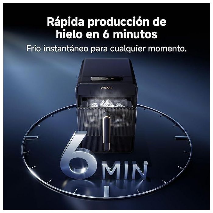Dreame Máquina de Hielo Aura, Cubitos de Hielo en Dos Tamaños, Panel de Control Digital, Modo de Autolimpieza, Negro 2