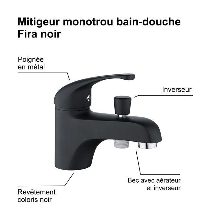 Mezclador de ducha de baño negro de un orificio FIRA 1 Mezclador de ducha de baño negro de un orificio FIRA 1