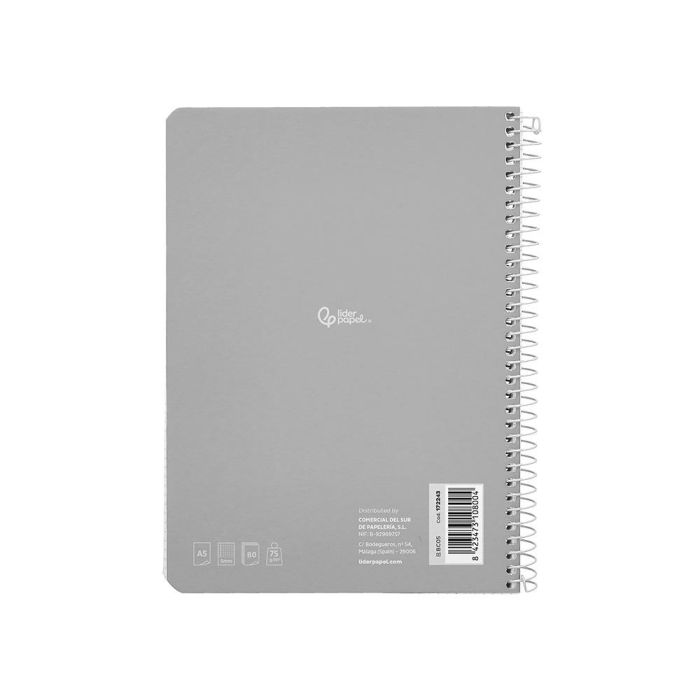 Cuaderno Espiral Liderpapel Din A5 Smart Tapa Blanda 80H 75 gr Cuadro 5 mm Con Margen Colores Surtidos 5 unidades 3