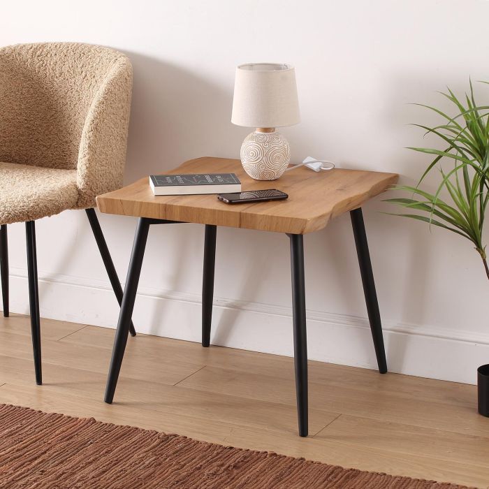 Versa Mesa Arama 60x60 cm - Mesa de comedor en madera MDF, metal y PVC 1 Versa Mesa Arama 60x60 cm - Mesa de comedor en madera MDF, metal y PVC 1