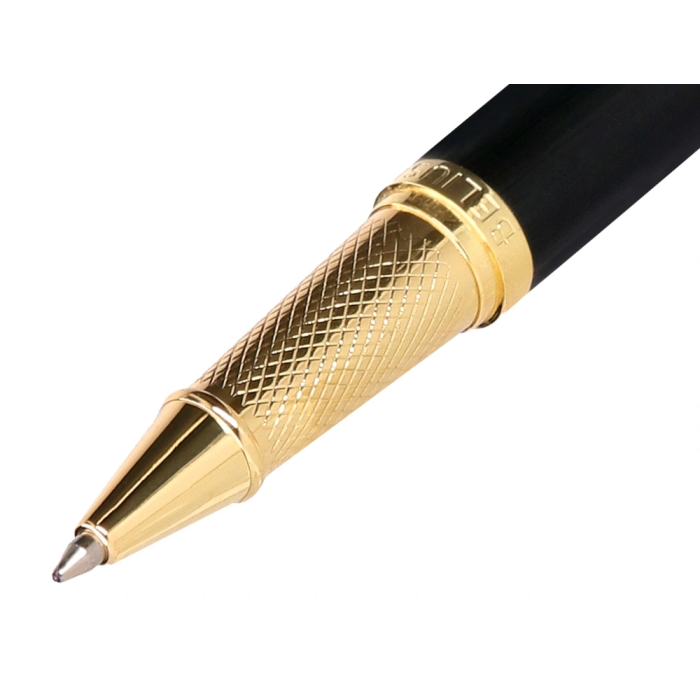 Belius Passion d'or Bolígrafo y Estuche de Aluminio Negro y Dorado con Tinta Azul 9