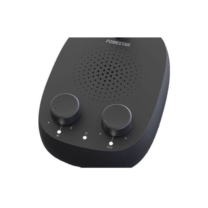 Fonestar Interfon-V: Intercomunicador de Ventanilla Doble Dirección con Micrófono Flexo, Manos Libres, Control Volumen Independiente y Mute, 2x5W 3