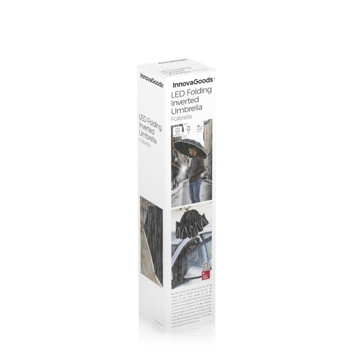 Paraguas de Cierre Inverso Plegable con LED Folbrella InnovaGoods 1 Paraguas de Cierre Inverso Plegable con LED Folbrella InnovaGoods 1