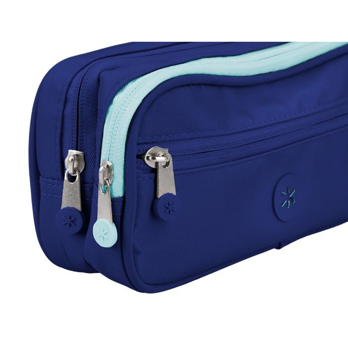 Estuche Portatodo Antartik 3 Compartimentos Compañero De Mochila Color Azul Marino 100 X 60 X 220 mm 4