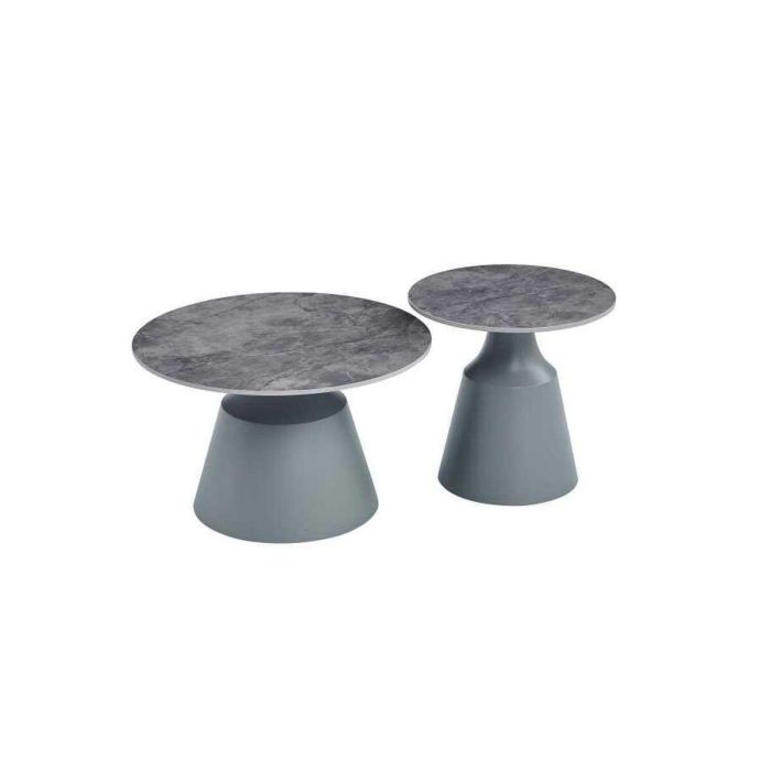 Mesita Auxiliar Moderno DKD Home Decor Gris 70 x 43 x 70 cm Set de 2