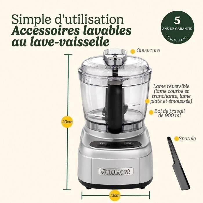 Cuisinart CUI3030050195804 Picadora eléctrica ECH4E Mini Prep Pro 250 W 900 ml Gris 5 Cuisinart CUI3030050195804 Picadora eléctrica ECH4E Mini Prep Pro 250 W 900 ml Gris 5