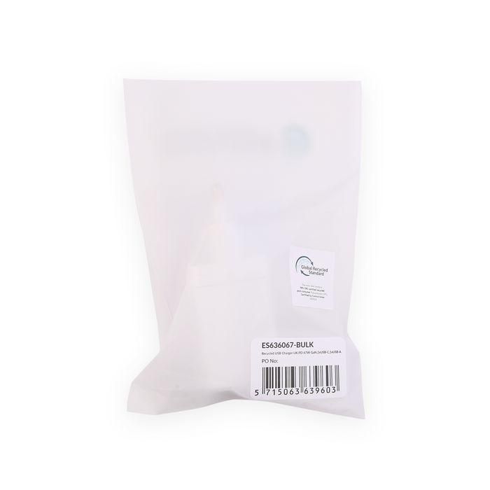 eSTUFF Cargador de hogar USB-C PD 67W GaN con enchufe UK - Blanco - 100% plástico reciclado 2