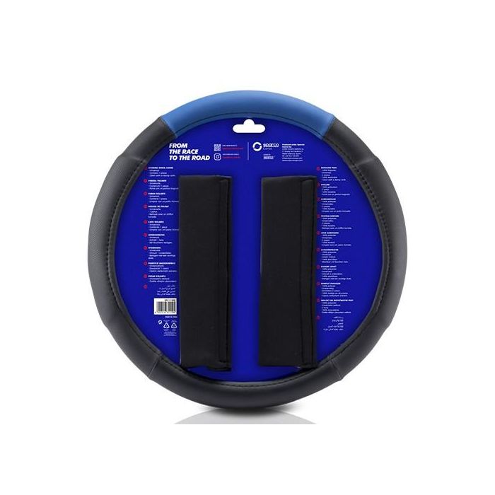 Funda Volante+Almohadilla N-Az Sparco Negro-Azul Cs10 SPC1111KAZ 2 Funda Volante+Almohadilla N-Az Sparco Negro-Azul Cs10 SPC1111KAZ 2