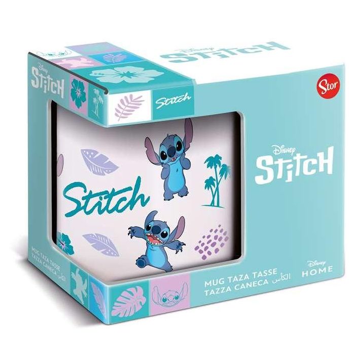 Stor Taza de Cerámica Stitch Leaves Pattern en Caja Regalo 325 ml