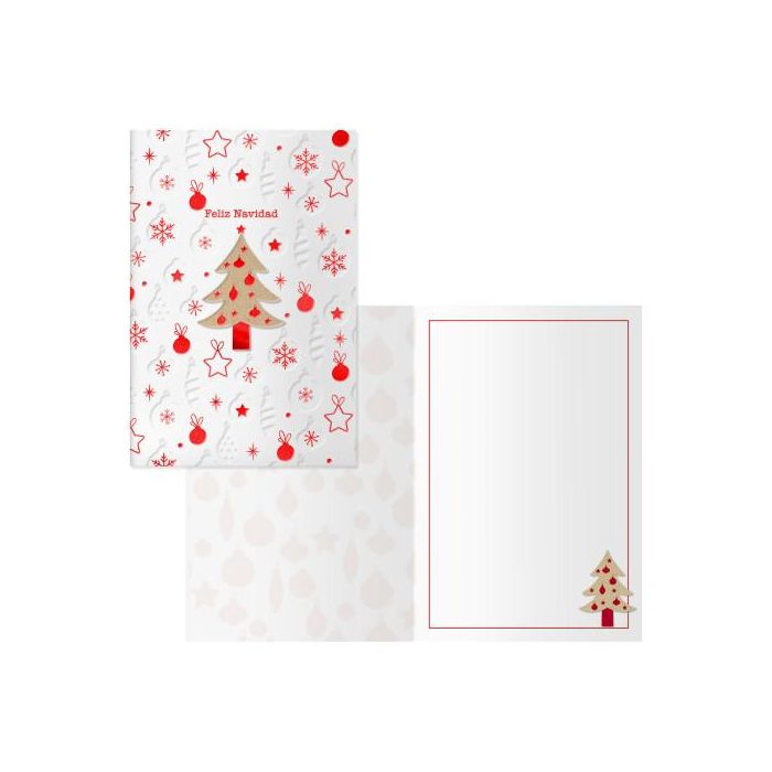 Dohe Tarjeta de Felicitación Navideña Modelo Wood 70039 - Pack 6 Unidades 11,5x17 cm - Estampaciones y Certificado FSC 1