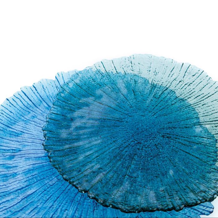 Quid Plato de Presentación Mar de Viento, Vidrio Azul 32 cm con Relieve Orgánico, Pack de 6 Unidades, Ecológico y Reciclable 1 Quid Plato de Presentación Mar de Viento, Vidrio Azul 32 cm con Relieve Orgánico, Pack de 6 Unidades, Ecológico y Reciclable 1