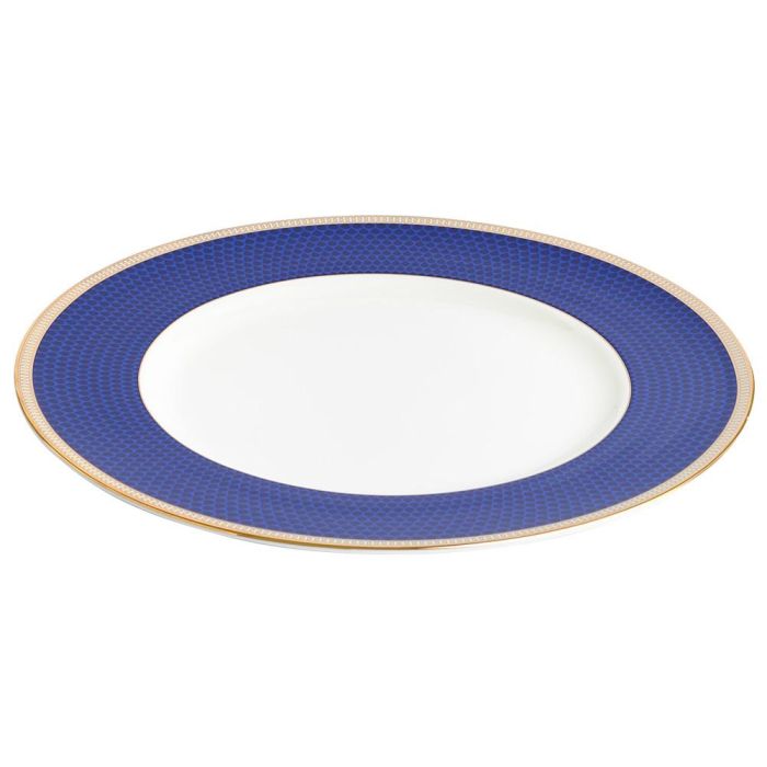 Wedgwood Plato Llano Hibiscus Blue 27 cm (4 Unidades) Apto Lavavajillas Franjas Oro 22k 2