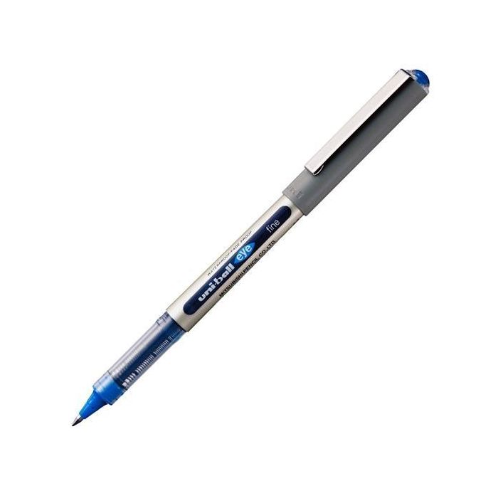 Uni-Ball Rollerball Eye Fine Ub-157E 0.7 mm Azul Caja 12 Ud - Tinta pigmentada resistente, suavidad de escritura