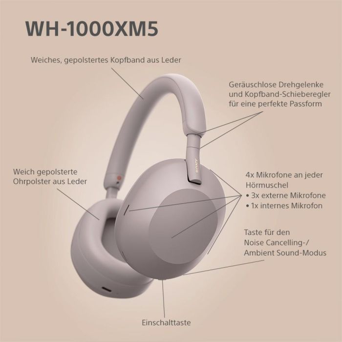 Sony WH-1000XM5 Headphone pink 3