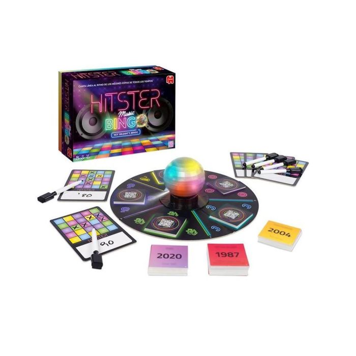 Jumbo Hitster Music Bingo - Juego de Mesa Musical para Fiestas - Adivina Canciones y Artistas - 2-10 Jugadores +16 Años 1