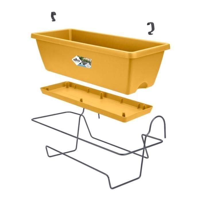 Elho Barcelona Balconier Allin1 50 - Amarillo - L 50 x B 28 x H 19 cm - Balcón exterior - 100% reciclado 1 Elho Barcelona Balconier Allin1 50 - Amarillo - L 50 x B 28 x H 19 cm - Balcón exterior - 100% reciclado 1