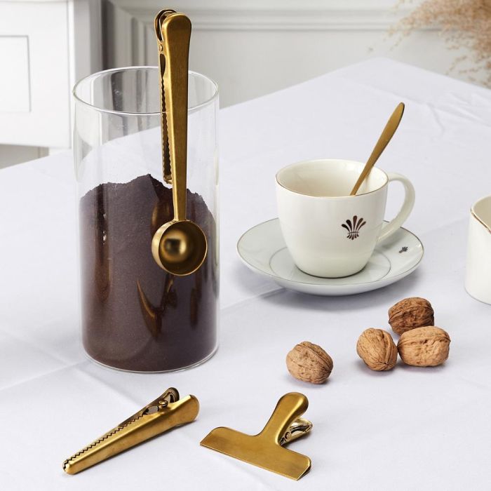 Cook Concept Juego De 3 Utensilios Para Café, Dosificador Cuchara, Pinza Dentada, Pinza Clip 1