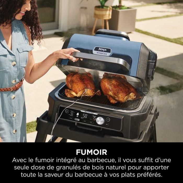 Barbacoa Eléctrica Ninja Woodfire XL con Ahumador y Freidora de Aire - 7 Funciones, App ProConnect, 10 Hamburguesas - Ref. BBK XL ELECT 3 Barbacoa Eléctrica Ninja Woodfire XL con Ahumador y Freidora de Aire - 7 Funciones, App ProConnect, 10 Hamburguesas - Ref. BBK XL ELECT 3
