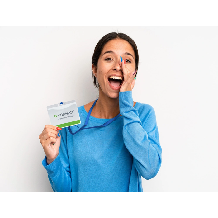 Q-connect Identificador con cordón plano azul A6 154x127 mm Apertura Superior 5