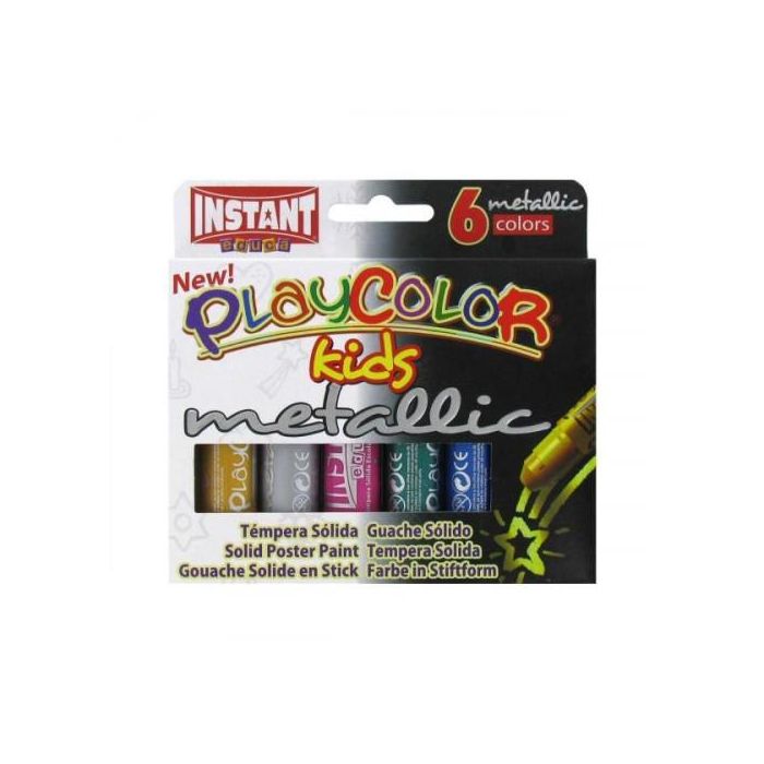 Playcolor Témperas Sólidas Metallic One Barra 10 gr Estuche De 6 C-Surtidos Metálicos