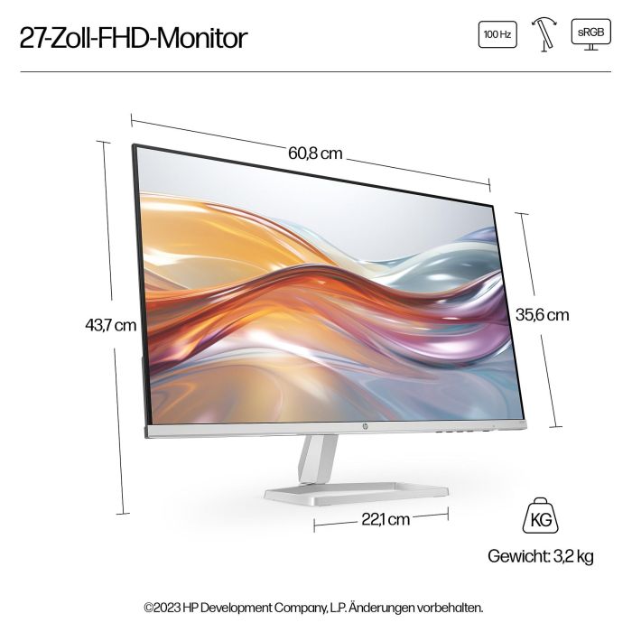 HP 527sf Monitor 27 Pulgadas Full HD IPS Blanco 9