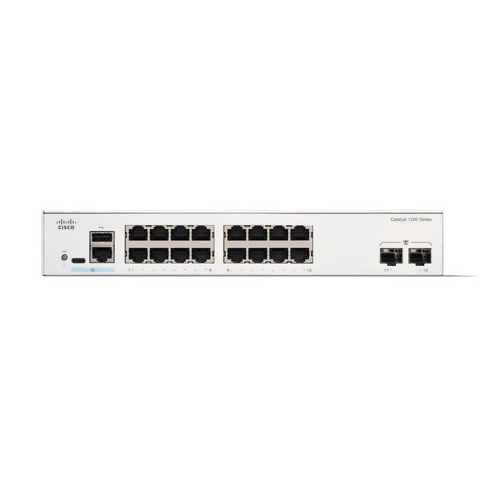 Cisco C1200-16T-2G Smart Switch, 16 puertos GE, 2 SFP 1GE, Protección por vida limitada, Red Pequeña Empresa, Seguridad 1 Cisco C1200-16T-2G Smart Switch, 16 puertos GE, 2 SFP 1GE, Protección por vida limitada, Red Pequeña Empresa, Seguridad 1