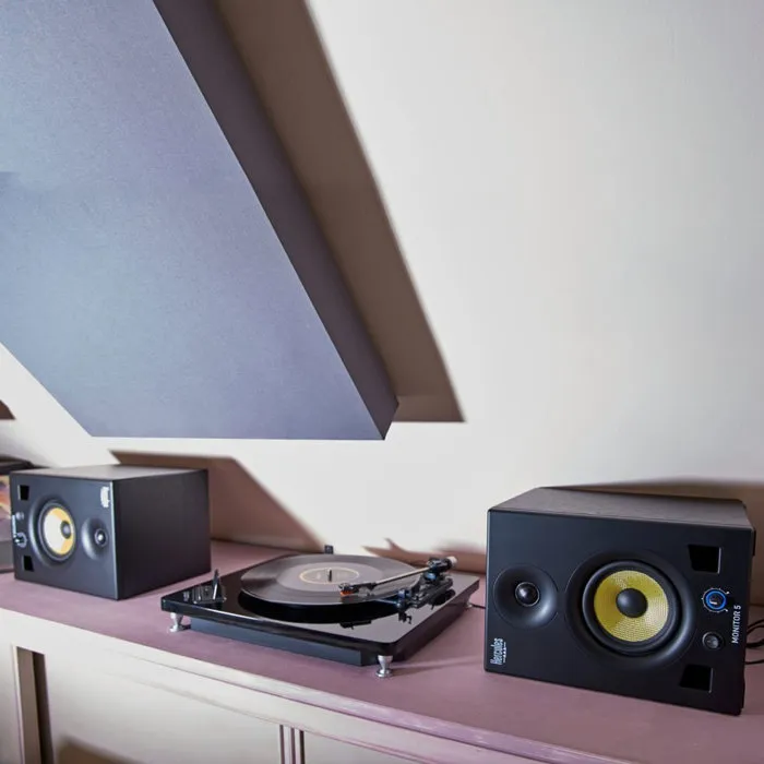 Hercules Monitor de Altavoz 5 - 2x80 Watts RMS - 160 Watts Peak Power - Woofer 5' Kevlar 3