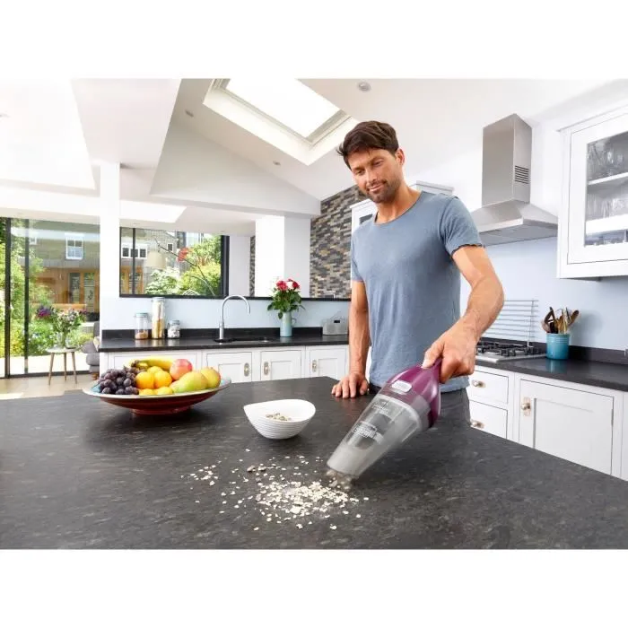 Black + Decker Aspirador de mano inalámbrico NVC115W-QW - 8 AW - 3,6 V 1,5 Ah - Burdeos 4