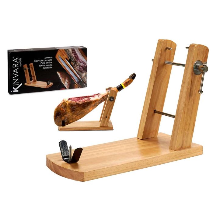 Jamonero Doble Brazo Natural Madera Pino Kinvara 44X8CM (6 Unidades) Jamonero Doble Brazo Natural Madera Pino Kinvara 44X8CM (6 Unidades)