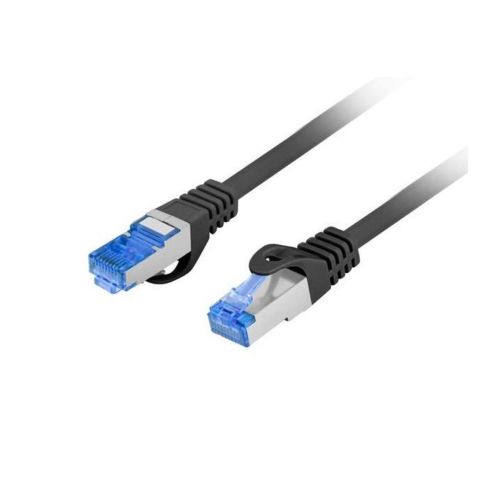 Lanberg Cable de Red Latiguillo Cat.6A S/FTP Apantallado 50 cm Negro 10 Gigabit Ethernet 1