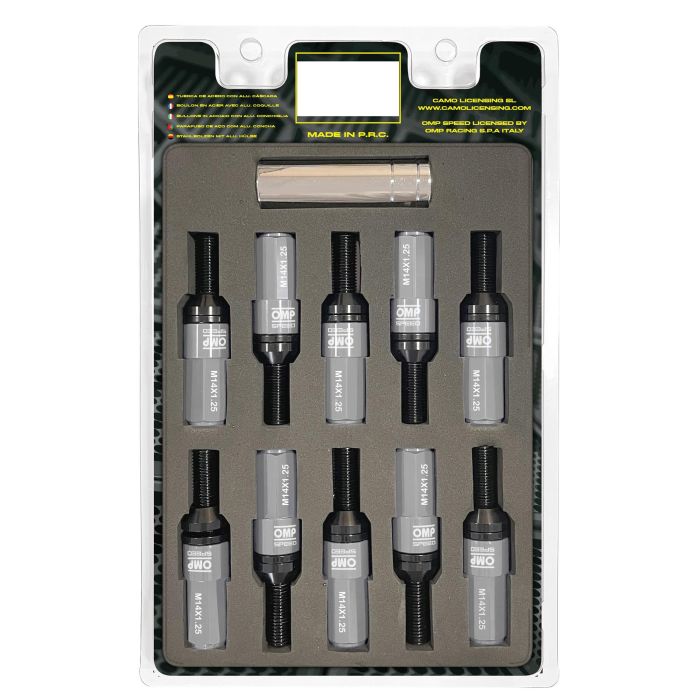 Omp Speed Juego De 20 Tornillos Con Protector De Aluminio De Colores M14x1.25 Llave De 17-19 Largo 28 mm Con Protector Gris OMPS09971404 Omp Speed Juego De 20 Tornillos Con Protector De Aluminio De Colores M14x1.25 Llave De 17-19 Largo 28 mm Con Protector Gris OMPS09971404