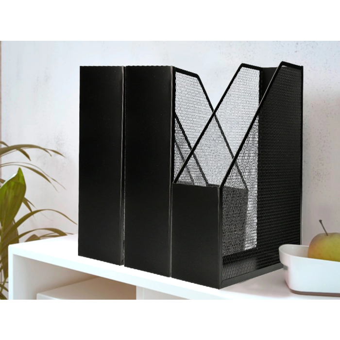 Q-connect Revistero Metálico Rejilla Negro 79x289x250 mm 6