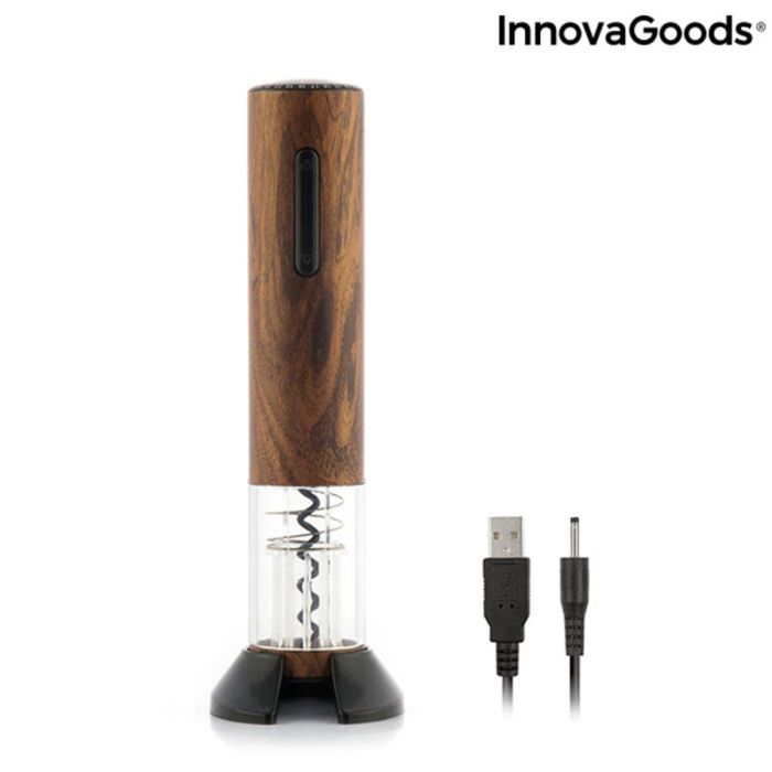 Sacacorchos Automático Recargable Efecto Madera Corkout InnovaGoods 9