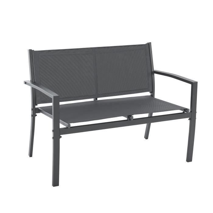 Mobiliario de jardín - Estructura de acero - 4 personas - Gris 4