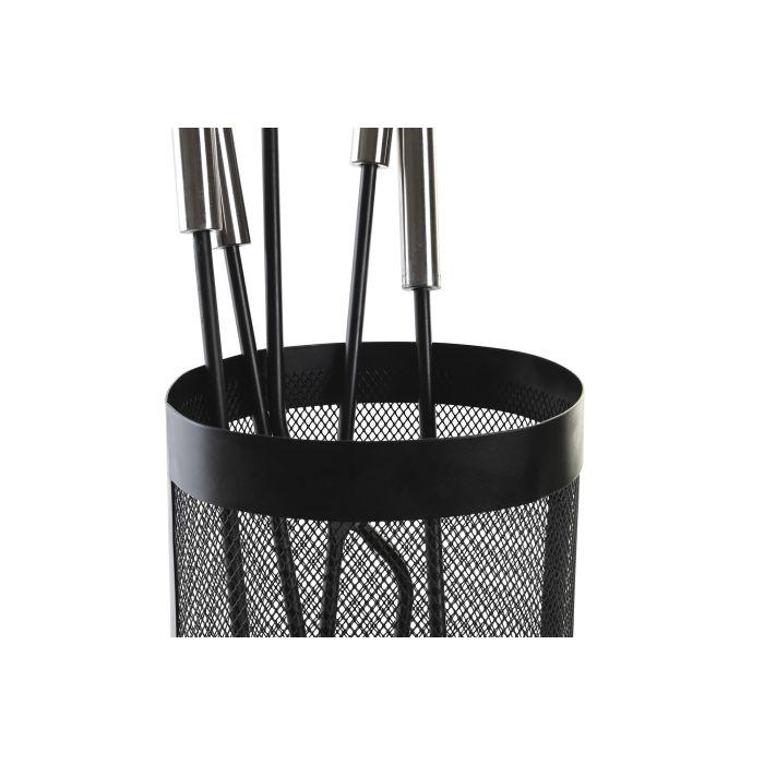 DKD Home Decor Chimenea Alpino Set de 4 Piezas Negro Acero Inox 11 x 51 x 2 cm 1