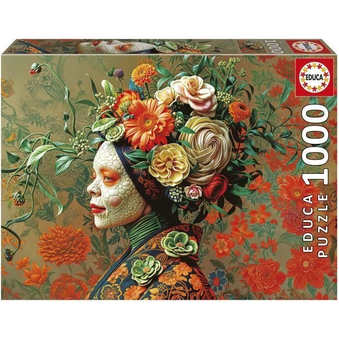 Educa Puzzle 1000 piezas Reina Lagarto para +14 años con cola FIX PUZZLE de Cartón