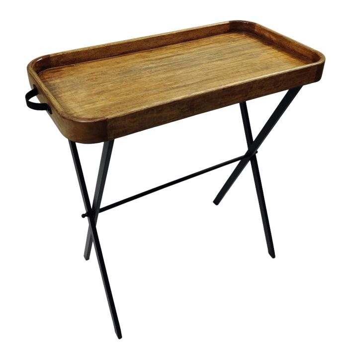 Mesita Auxiliar Vintage DKD Home Decor Marron Negro 43 x 64 x 86 cm Set de 2 1