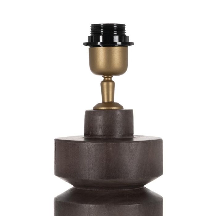 Base Lámpara Mesa Marrón Madera de Mango 12 X 12 X 25 cm