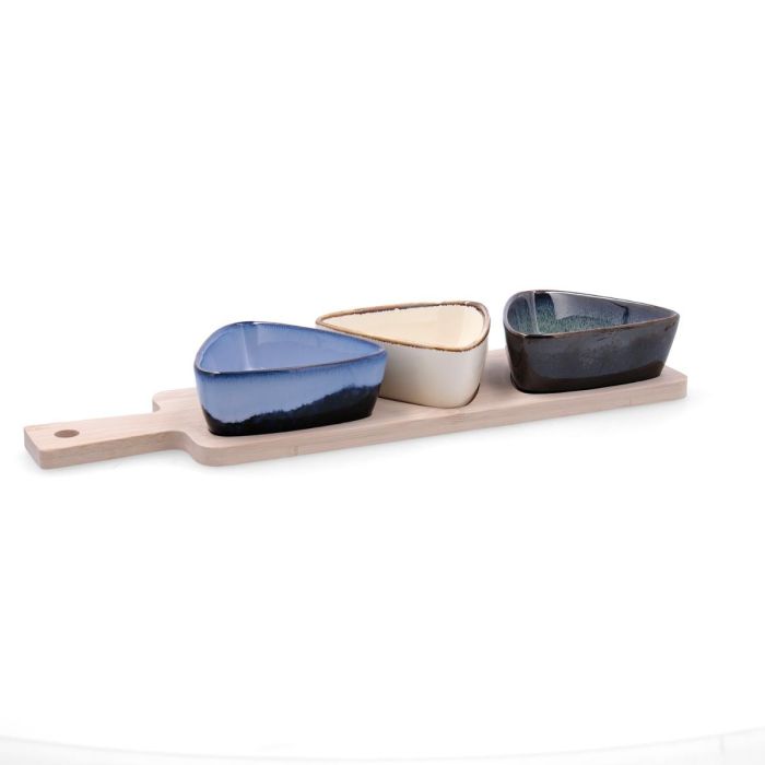 Tabla Aperitivo Bambú Cerámica Moana Bidasoa 34x9,5x4,5 cm 0 Tabla Aperitivo Bambú Cerámica Moana Bidasoa 34x9,5x4,5 cm 0