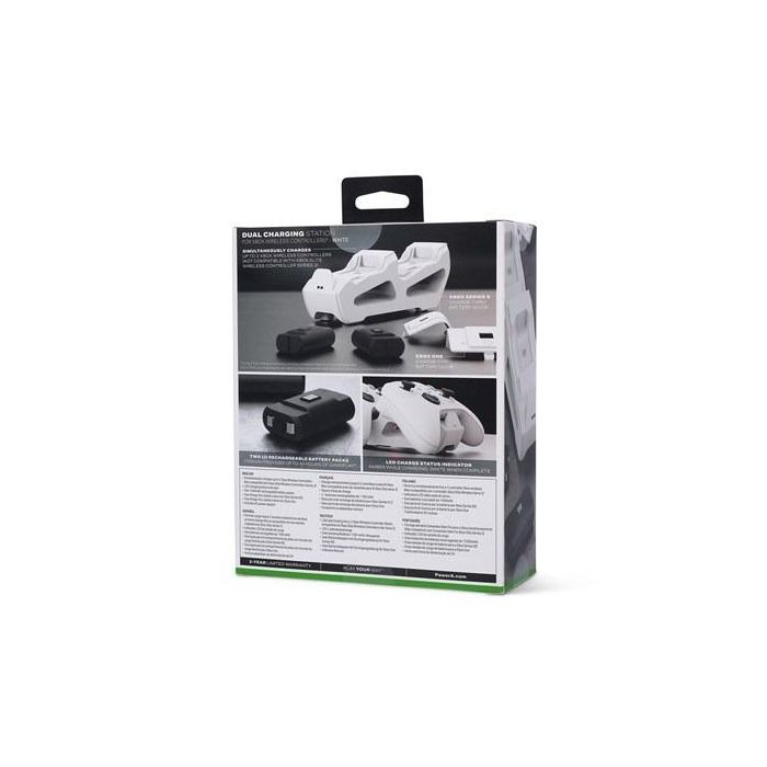 Power A 1524377-01 Estación de Carga Dual Xbox Blanca para Mandos Xbox Series X|S y Xbox One 6