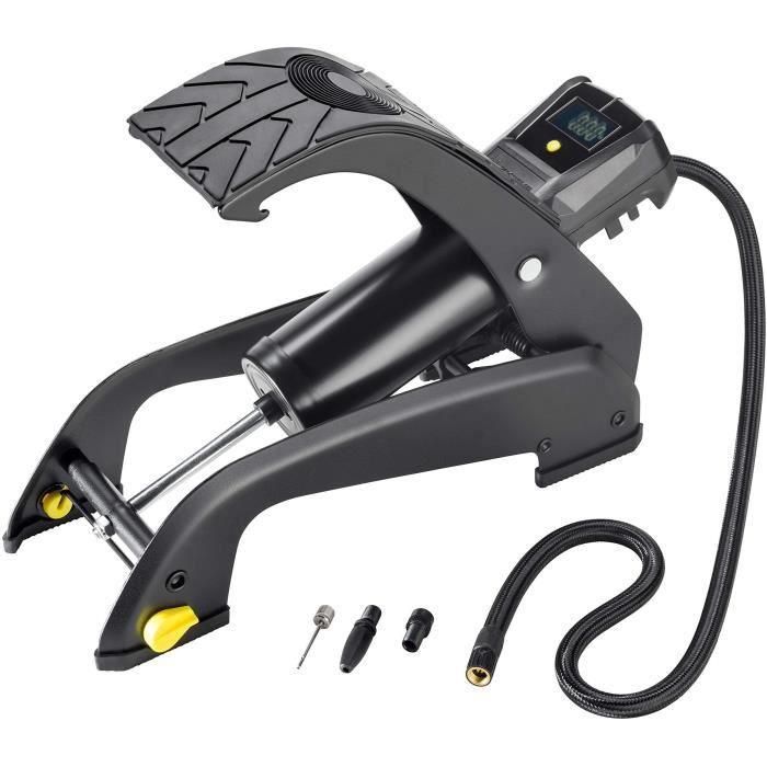 Michelin Bomba de pie con manómetro digital, precisión 0.05 a 7 bar, manguera nylon 60 cm, pies antideslizantes, bloqueo pedal 2